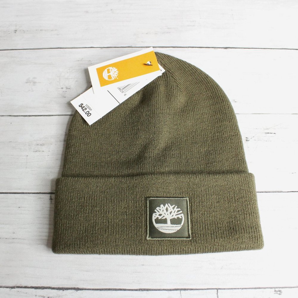 Timberland Men's Winter Ski Skull Hat Beanie Knit One Size Green